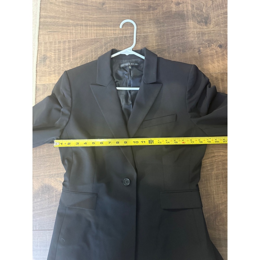 Antonio Melani Womens Black Single Button Tailored Blazer Jacket Size 10 - Picture 5 of 5